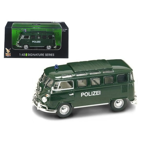 1962 Volkswagen Microbus Police Vert 1/43 Modèle de Voiture Moulée sous Pression par Road Signature