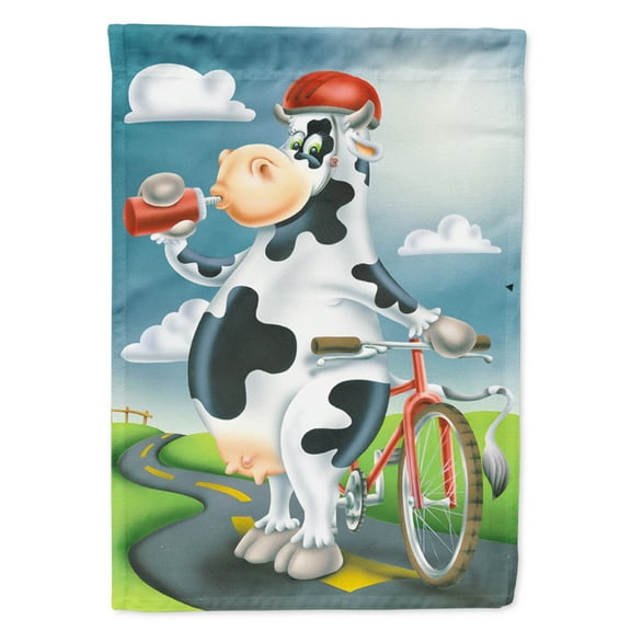 Carolines Treasures APH0532CHF Cow on a Bike Ride Flag Canvas House Size  Large multicolor