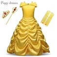 thumbnail image 3 of La Bella y la Bestia Vestido de princesa Bella Cosplay Disfraz de Bella Vestido infantil para niñas Fiesta de cumpleaños Ropa mágica para niñas, 3 of 5