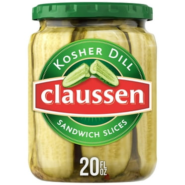 Claussen Kosher Dill Pickle Sandwich Slices, 20 fl. oz. Jar, No Spice