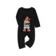 thumbnail image 1 of Pijamas Para La Familia Navidad Manga Larga Sombrero Estampado Tops + Pantalones A Cuadros Conjunto Ropa De Dormir ; 6-9 MesesBebé Negro, 1 of 5