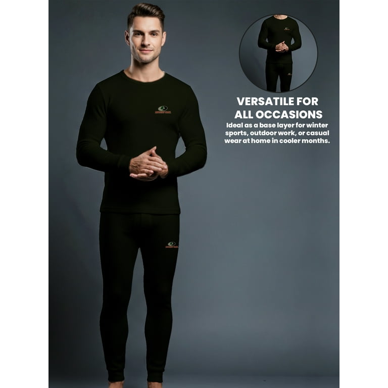 Mossy Oak Mens Thermal Underwear Set Insulated Shirt & Long Johns