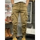 thumbnail image 4 of Pantalones cargo multibolsillos verdes para senderismo al aire libre para hombre, pantalones para hombre, color caqui, con múltiples bolsillos, ropa emo de otoño, más barata, nueva, suelta, 4 of 5