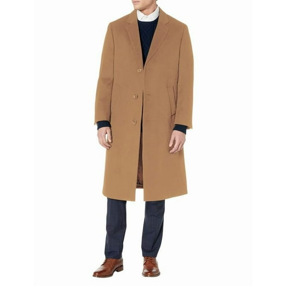 Adam Baker Men's Single Breasted Luxury Wool Full Length Topcoat - Available In Colors