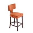 thumbnail image 5 of Set of 4 Mid Century Modern Counter Height Bar Stools, Farmhouse Linen Fabric Upholstered Accent Chair Curved Backrest with Copper Nails around,Kitchen Chairs with Hardwood Frame (Orange), 5 of 13