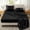 Black, variant on 5- Satin Sheets Split Size Set, Luxury Silky Split Sheets Sets for Adjustable Bed, Gray Smooth Similar to Silk Bedding with 2 Fitted Sheets, 1 Flat Sheet, 2 Pillowcases
