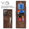 thumbnail image 4 of Dteck for Samsung Galaxy Note20 Ultra Case with Card Holder, RFID Blocking PU Leather Galaxy Note20 Ultra Wallet Case with Ring Kickstand, Magnetic Back Flip Case Note20 Ultra 5G Slim Cover,Brown, 4 of 8