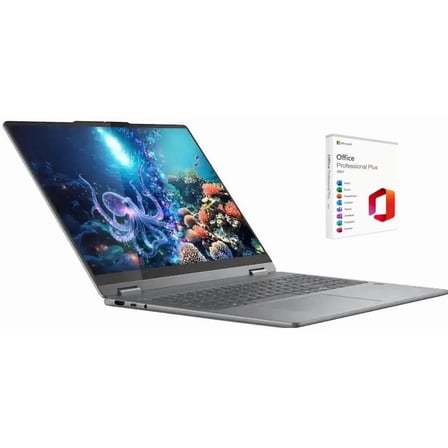 Lenovo Yoga 7i 2-in-1 Copilot  PC 16" WUXGA Touchscreen Laptop|Intel Core Ultra 5|Intel Arc Graphics|Fingerprint|Backlit| 16GB RAM DDR5 | 512GB SSD | Windows 11 Pro | Bundle with Office 2021