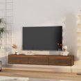 thumbnail image 2 of Modern Floating TV Stand with LED Lighting & Power Outlets, Wall-Mounted Storage Shelf with USB Ports & Cord Management for Living Room Entertainment Systems, 2 of 7