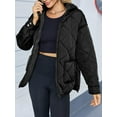 thumbnail image 6 of Womens Quilted Puffer Jacket Hooded Long Sleeve Zip Up Winter Coat Lightweight Warm Jackets with Pockets, 6 of 6