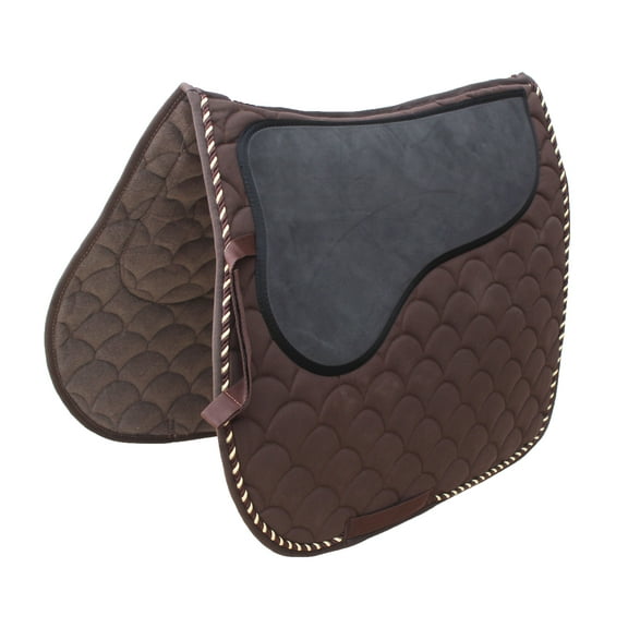 Horse Saddle Pad English Quilted All-Purpose Shock Absorbing Gel Brown 72TS17BR