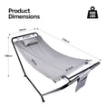 thumbnail image 2 of Ktaxon Hammock Bed with Stand,  Heavy Duty , Weather-Resistant Polyester,600LB Weight Capacity, Gray, 2 of 8