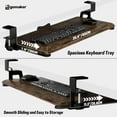 thumbnail image 3 of Keyboard Tray Under Desk, Pull Out Keyboard Tray with C Clamp Mount, 25.6" x 11.8" Slide-Out Platform Computer Drawer for Typing, Keyboard & Mouse Tray, Rustic Brown, 3 of 7