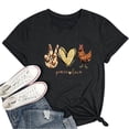 thumbnail image 2 of Gibobby Playera de Verano para Mujer Impresión O-cuello suelto mujer blusa corta camiseta Top moda camisa blusa de mujer(Negro,M), 2 of 3