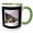 Green/White, variant on 3drose, Cute Sleeping Black Brown Tabby Cat Photo, 15oz Two-tone Black Mug