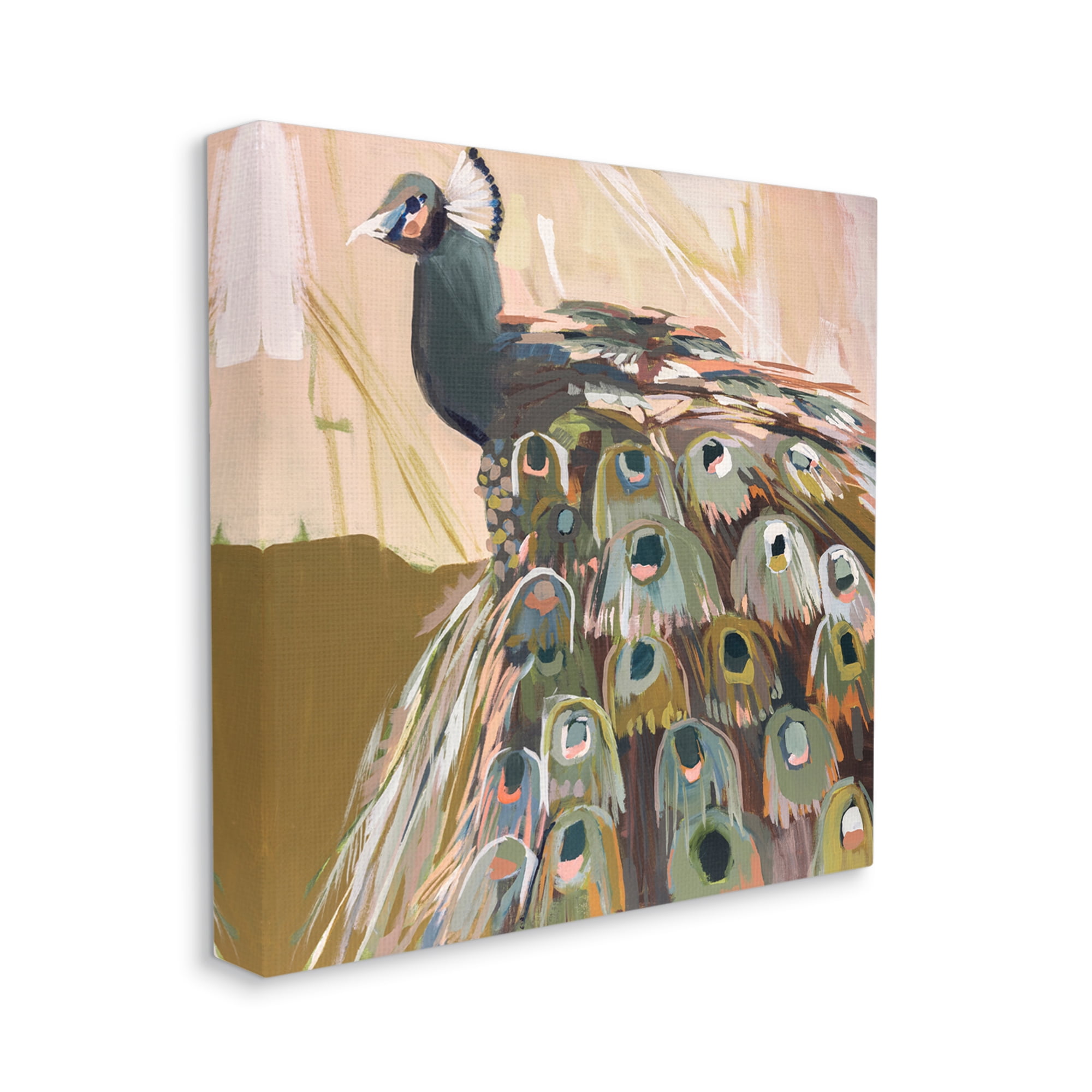 Stupell Industries Abstract Peacock Portrait Animals & Insects Painting Gallery Wrapped Canvas Art Print Wall Art, 36 x 36