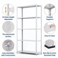 thumbnail image 4 of QinaQin 5-Tier Metal Storage Rack, 68 Inches x 35 Inches x 12 Inches, Adjustable Heavy-Duty Bookshelf, Suitable for Garages, Pantrys, Or Offices, 4 of 9