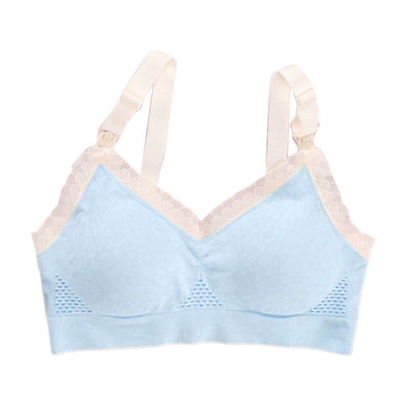 SOOMLON Nursing Bras for Breastfeeding Wireless Balconette Bra Adjustable Strap Seamless Brassiere Breathable Daily Bra