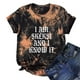 thumbnail image 2 of Camiseta de mujer Camisetas Cuello redondo Camiseta de manga corta Estampado de letras Tie-dye Camiseta Tops Blusa Regalo para mujeres Pompotops hkajfhjk469694, 2 of 9