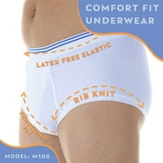 Wearever Mens Incontinence Underwear Washable Bladder Control Briefs, 3-Pack