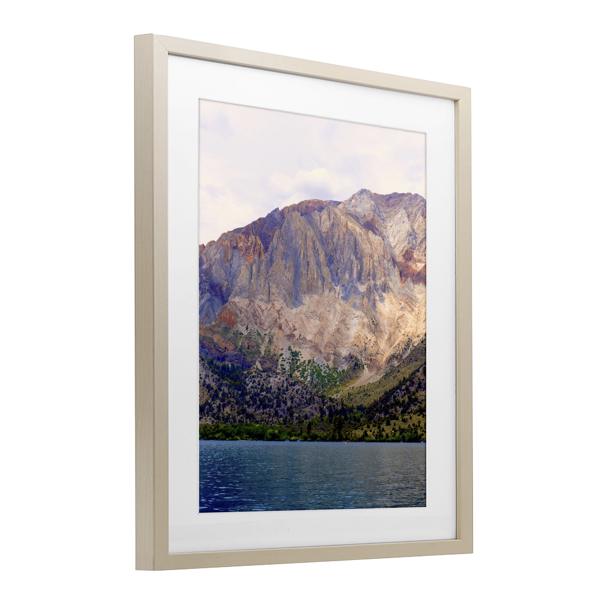 Stupell Industries Serene Lake Beneath Mountains Birch Framed Print Under Glass, design by Gemma Bardot