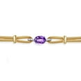 thumbnail image 2 of 925 Two Tone Sterling Silver Purple Amethyst and White Lab Grown Diamond Bracelet for Women (1.24 Cttw, Gemstone February Birthstone, Oval Checkerboard 8X6MM, 6.5/7/7.5 inches, Made in Italy), 2 of 3