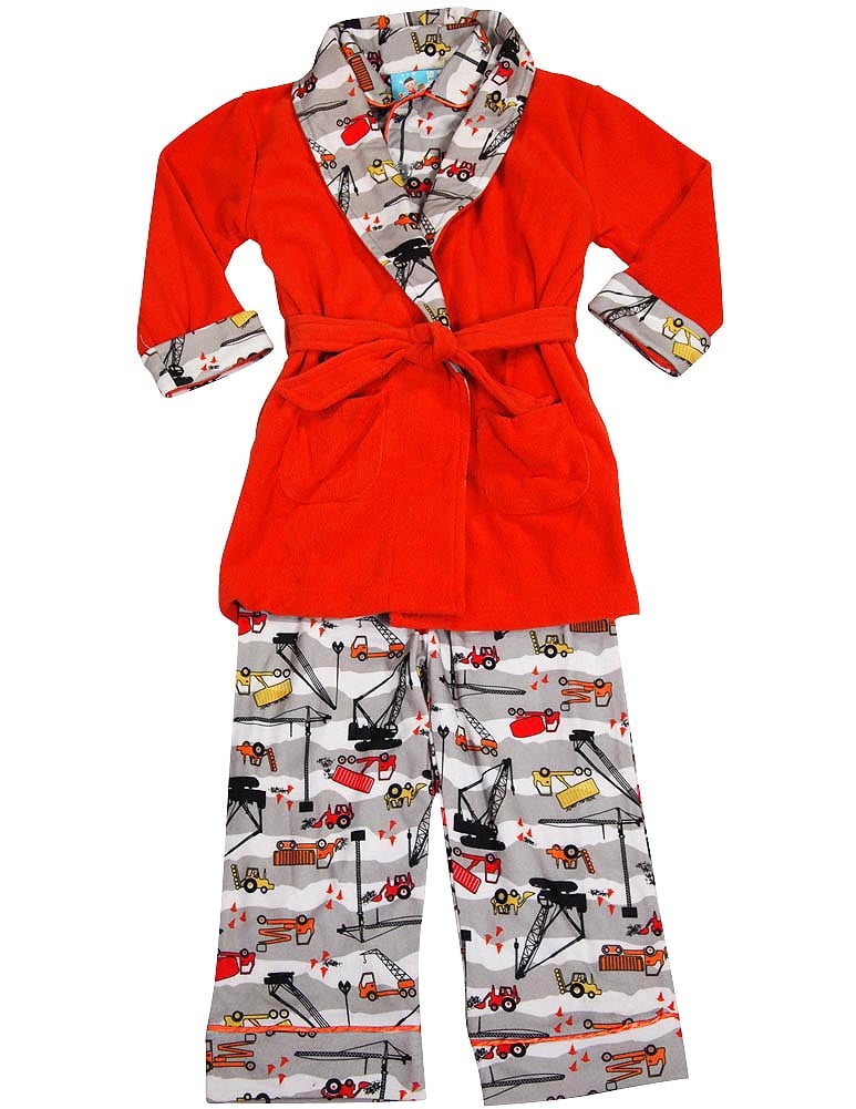 Bunz Kidz Baby Boys Robe and Pajama Set Male Fleece Sleep Sets Orange ...