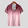 thumbnail image 2 of FAIWAD Men Colorblock Gradient Shirts Rolled Short Sleeve Button Down Tops Business Casual Tee Blouse, 2 of 5