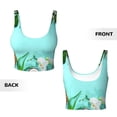 thumbnail image 5 of Fotbe Tropical Pineapple Pattern Womens' Sports Bra Longline Wirefree Padded with Medium Support Sports Moisture-Wicking Workou Vest,Tank Top-Medium, 5 of 7