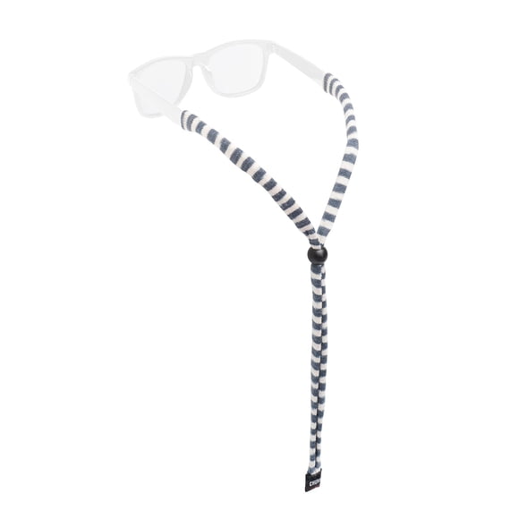 Chums Original Cotton Standard End Eyewear Retainer, Gray/White Stripe
