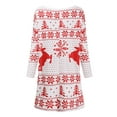 thumbnail image 3 of Seyurigaoka Christmas Women Long Sleeve Dress Round Collar Knitted Short Skirt, 3 of 10