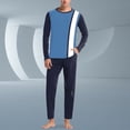 thumbnail image 2 of toraway Pajama Sets for Men 2 Piece Soft Summer Mens Four Seasons Soft Home Solid Color Shirt Pants Pajama Set Home Service Two Piece Set XXL, 2 of 4