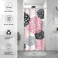thumbnail image 2 of Dahlia Flower Shower Curtain, Floral Bathroom Decor, Waterproof Polyester Fabric Pink Black Grey Set, with 12 Hooks 36 x 72 Inches, 2 of 6