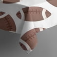 thumbnail image 3 of Brown Footballs Pattern Rectangle Tablecloth 60"x120",Waterproof Polyester Rectangle Table Cloth, Wipeable Spillproof Polyester Tablecloth for Dining, Camping, Indoor and Outdoor, 3 of 6