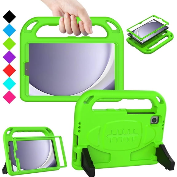 AVAWO Kids Case for Samsung Galaxy Tab A9 8.7 Inch 2023 & Tab A7 Lite 8.7 Inch 2021, with Built-in Screen Protector Shockproof Handle Stand Kids Case for Samsung Galaxy Tab A9 8.7 Inch 2023 Green