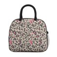 thumbnail image 2 of Insulated Lunch Bag for Women, Floral Print Oxford Fabric Lunch Box, Leakproof Thermal Cooler Tote for Work, School & Picnic, Animal Leopard Print, 2 of 5