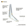 thumbnail image 3 of Dynaforge 20 Pack White 5x4 in. Heavy Duty Dual Rib Floating Shelf Bracket L Shape 120 lbs. Load Capacity, 3 of 6