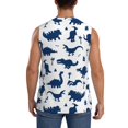 thumbnail image 4 of Bingfone Cute Cartoon Dinosaurs Pattern Men's Tank Tops Workout Sleeveless Tee Shirts Running Beach Tanks for Men-3X-Large, 4 of 7