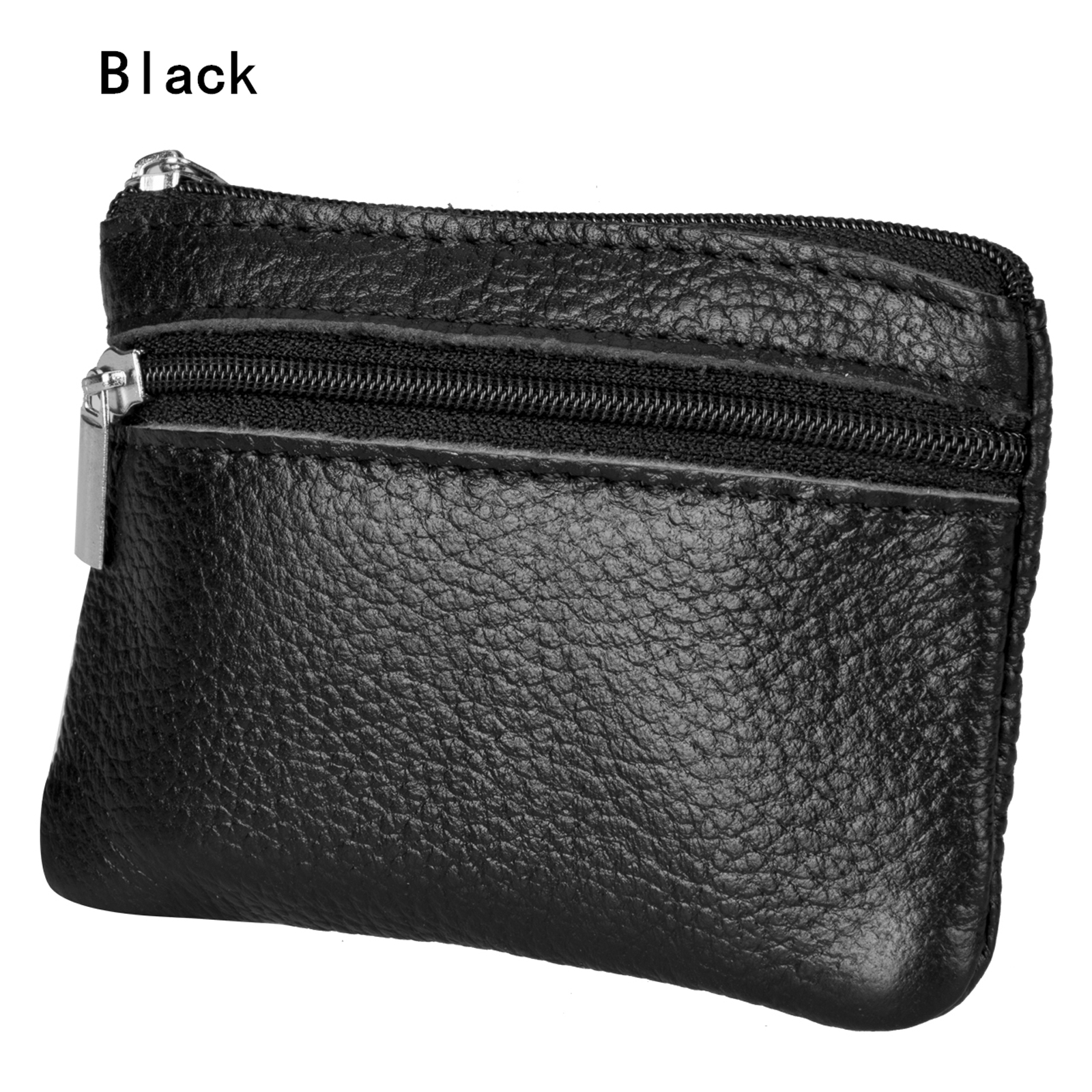 Women Men Genuine Real Leather Small Coin Card Key Ring Wallet Pouch