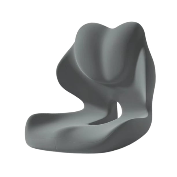 Cojín asiento y respaldo espuma viscoelástica, multiusos, cómodo, portátil, ergonómico, con soporte para la espalda, ideal para sillas Gris oscuro
