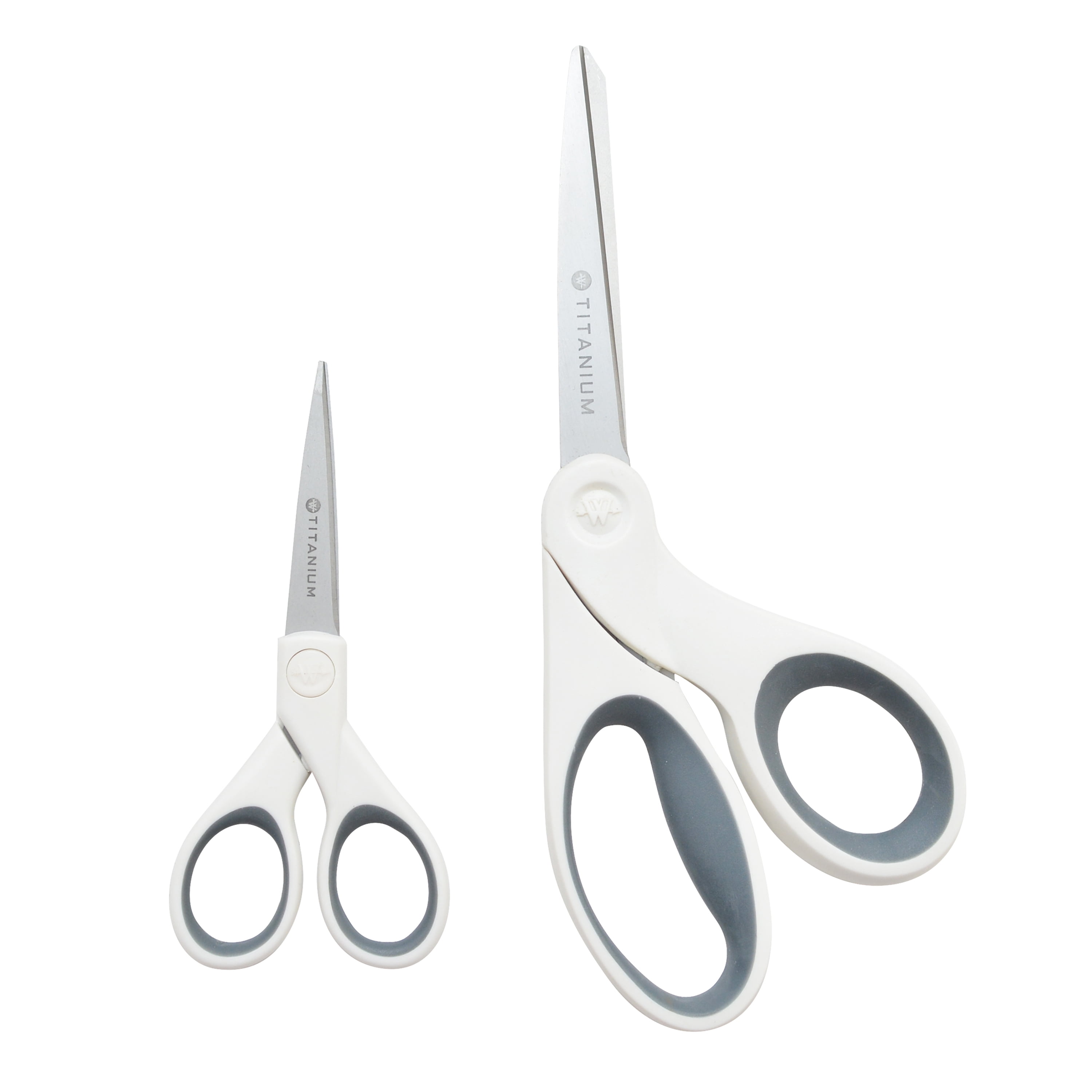 Westcott Titanium Bonded Scissors, 8', Bent and 5', Straight, White, for Craft, 2-Pack