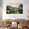 thumbnail image 3 of Elephant Stock Glacier National Park View Wall Art - Horizontal Multi Panel Canvas - 3 Pieceliving Room Wall Decor - Photography Nature Multi Panel - Orange And Gray Decor - 57" x 36", 3 of 8
