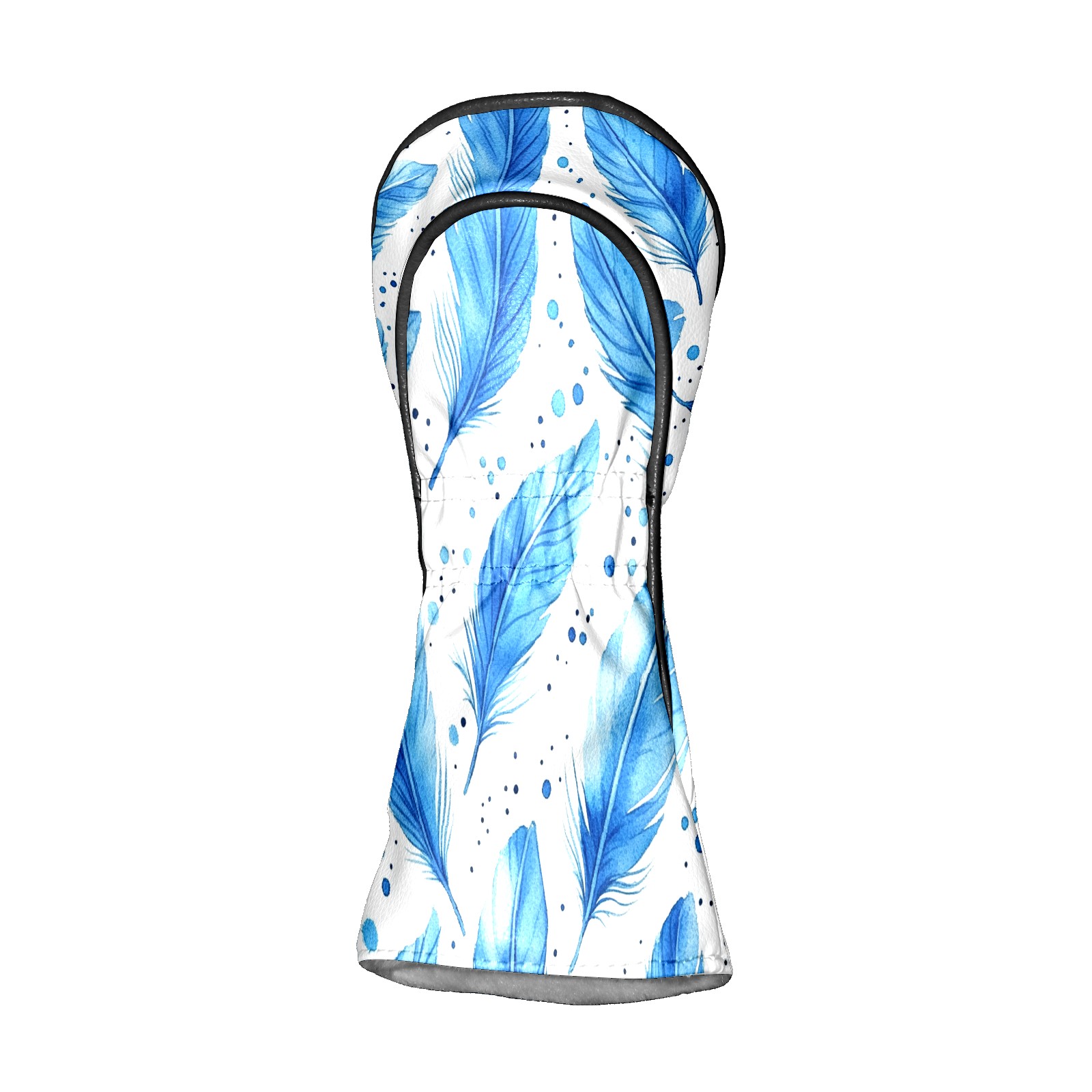Golf Club Covers, Blue Feathers Premium PU Leather Driver Hybrid Putter Head Covers with Velvet Lining, Waterproof Golf Gifts for Men Women