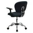 thumbnail image 4 of Flash Furniture Mid-Back Gray Mesh Padded Swivel Task Office Chair with Chrome Base and Arms, 4 of 6