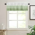 thumbnail image 3 of Hokiten Rod Pocket Curtain Valance, Sage Green White Ombre Farmhouse Window Valance for Living Room, Bedroom, Kitchen Country Modern Stripes Lines 60"W x 18"L, 3 of 8