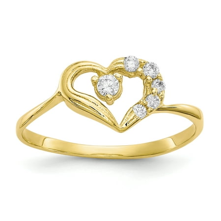 10K Yellow Gold CZ Heart Ring | Walmart Canada