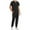 Black, variant on Lovskoo Man Solid Color Quick-Drying Scrubs for Men Button Short Sleeve Round-Neck Shirts and Long Pants with Pocket Sets Purple