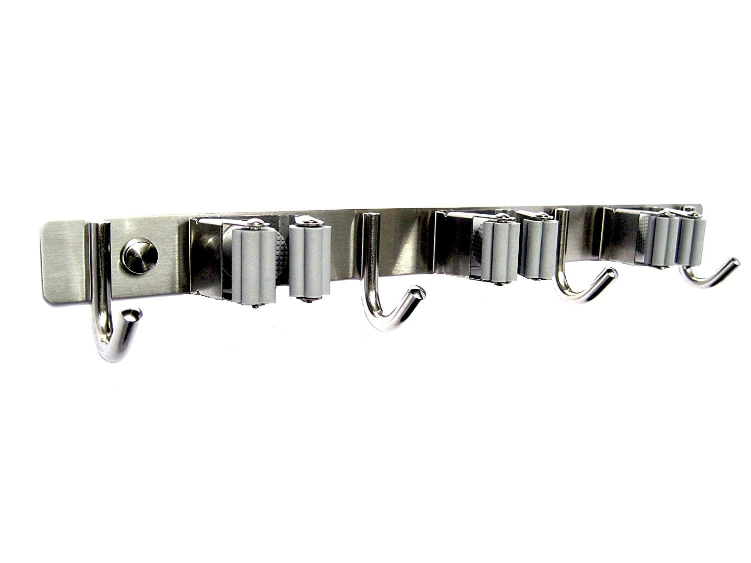 Broom Mop Holder Wall Mount Storage Organizer Stainless Steel Heavy Duty 3 Racks Broom Mop Holder Wall Mount Storage Organizer Stainless Steel Heavy Duty 3 Racks