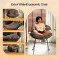 thumbnail image 5 of Ktaxon Rocking Accent Chair with Padded Seat, Cute Cozy Nest Style Nursery Chair, Long Pile Fabric Glider Rocker with Wooden Metal Frame Coffee, 5 of 9