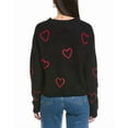 thumbnail image 2 of CeCe womens  Heart Jacquard Cardigan, XL, Black, 2 of 3